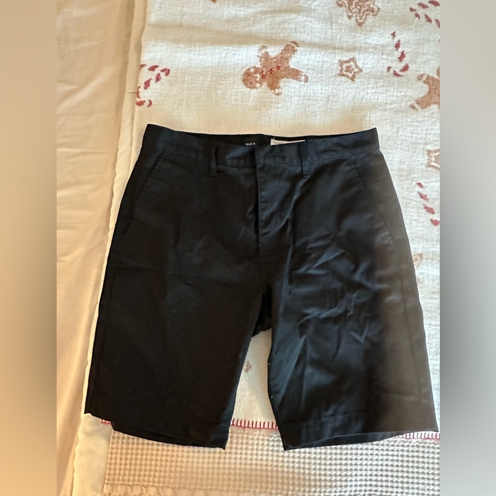 RVCA Men's Charcoal Chino weekender Flat Front Shorts